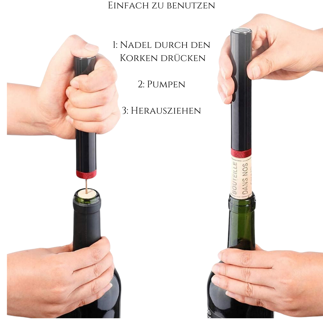 Der Druckluft-Weinflaschenöffner von Weinhelfer